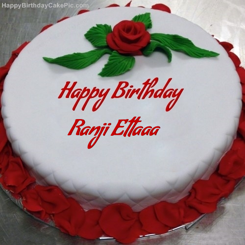 write name on Red Rose Birthday Cake